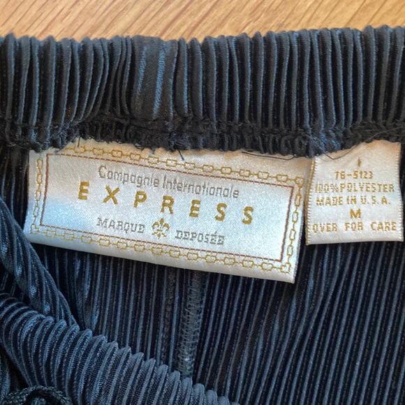 Vintage Express Campagnie Internationale maxi skirt black ribbed classic luxe - Picture 2 of 3